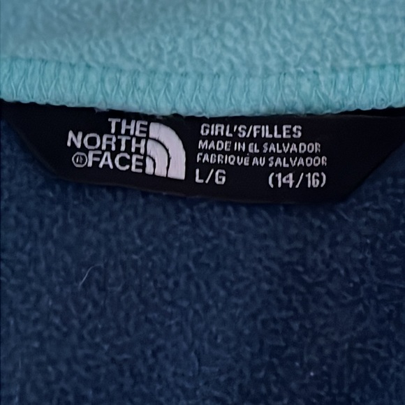 Girls The North Face 1/4 snap fleece pullover Large 14-16 - Picture 4 of 9